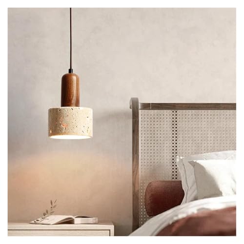 Lampe suspendue de chevet chambre à coucher travertin jaune japonais