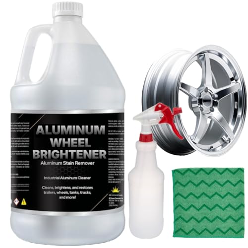 AGS Car Wheel Cleaner (1 Gallon), Includes Spray Bottle & Microfiber Towel, Biodegradable Formula, P&s Brake Buster, Alu-max Mad Acid Heavy Duty Wheel Acid Rim Tire Cleaner Spray, Brake Dust Clean