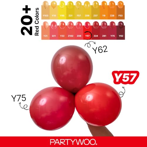 Image of PartyWoo Red Balloons 50pcs Red Helium Latex Balloons 12 Inch | Birthday Graduation Bachelorette Citizenship Firefighter Strawberry Anniversary Cherry Party Decorations Red-Y57