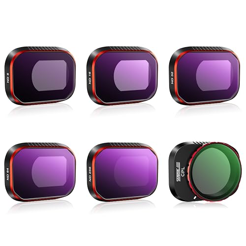 STARTRC ND Filters Set for DJI Mini 4 Pro Accessories -6 Pack (ND8 ND16 ND32 ND64 ND256 CPL)(Aluminum Version)