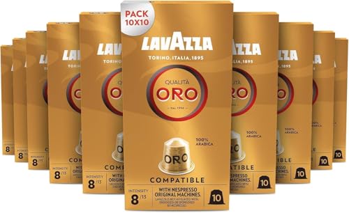 Lavazza Qualità Oro Arabica-Bohnen mit fruchtig-floralem Geschmack 10 x 10 Kapseln Nespresso kompatibel