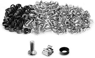 LMS Data M6 Cage Nuts, Bolts and Washers Kit - for Patch Panel Rack Mount Equipment Data Network Cabinets Size 19 Inch and 10 Inch (50, Nickle)