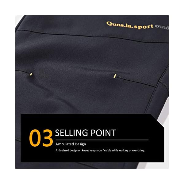 Oweisong Mens Hiking Water Repellent Fleece Lined Pants Outdoor Winter Snow Windproof Trousers Thin Thick Softshell Pants - Image 6