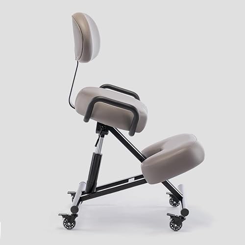 Miniatura 4 de DR.LOMILOMI Silla ergonómica 512-AKONI, taburete ajustable para el hogar y la oficina, mejora tu postura, cojines gruesos y cómodos, ruedas de