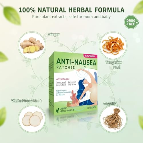 Image of Pregnancy Nausea Relief, Morning Sickness Patches | Fast Acting and Natural Gentle Stickers for Quick Comfort, 60 Counts Anti Nausea Support for Pregnant Women
