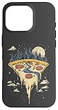 Œuvre d'art fantaisiste : une tranche de pizza transformée en une île flottante de rêve, mélangeant nourriture et nature dans un design créatif.