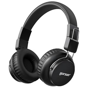 gorsun Bluetooth Headphones,On Ear Headphones with HD Mic,40MM Speaker,Adjustable Foldable, Wireless Headphones 3.5mm Jack Compatible Cellphones Computer MP3/4 Tablet