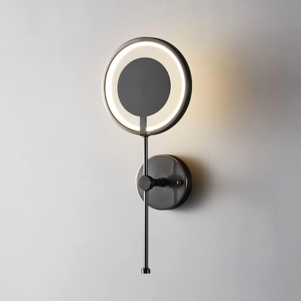 CWCQGH Wall Lamps Sconces Wall Sconces Lighting Copper Wall Light Geometric Hardwired Sconce, Wall Mounted Lamps 26W Wall Wash Lights for Living Room Bedroom Hallway, 3 Color Mo,Svart