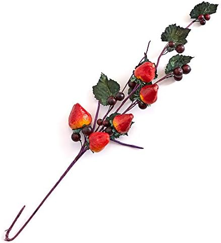 Factory Direct Craft Paquete de 2 púas artificiales de fresa y cereza para decoración del hogar, manualidades y exhibición