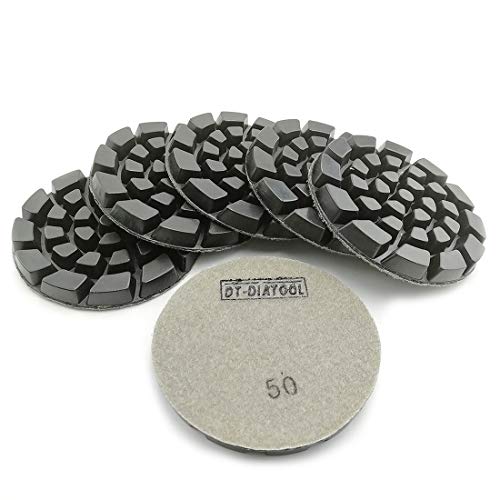 {Pulidora de Hormigón Suelos Pulidora DT-DIATOOL Almohadillas de Pulido de Diamante 100mm 6 Piezas #50 Seco o Húmedo para Hormigón Cemento Terrazo Suelo