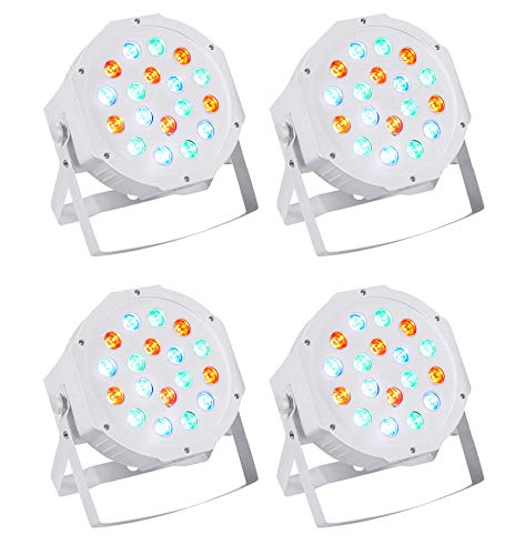 (4) Rockville RockPAR50 LED RGB Compact Par Can DJ/Club/Stage DMX...