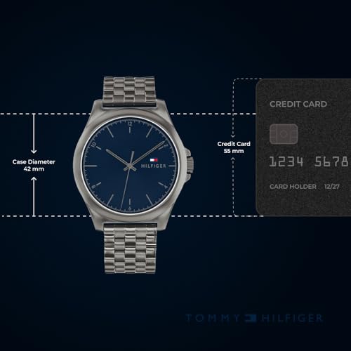 Image of Tommy Hilfiger Quartz Navy Dial Stainless Steel Strap Watch for Men
