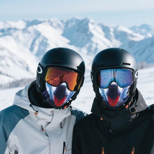 Mikovivi 3D Husky Sturmhaube Ski, Atmungsaktiv Skimaske Tier Lustiger Hund Sonnenschutz Gesichtsmaske Sonnenschutz für Motorrad Radfahren Musikfestivals Raves Outdoor Aktivitäten
