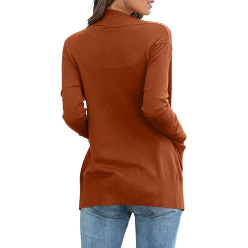 Women's Knitted Cardigans Casual Lightweight Fall Open Front Sweater Long Sleeve Cozy Knit Coat with Pockets3