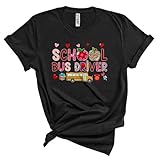 School Bus Driver; Lovely Valentine's Day Leopard Plaid Hearts School Bus; Proud Jobs Careers Family Unisex T-Shirt