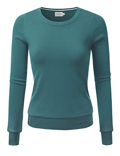 JJ Perfection Simple Soft Knit Sweater Crew Neck Long Sleeve