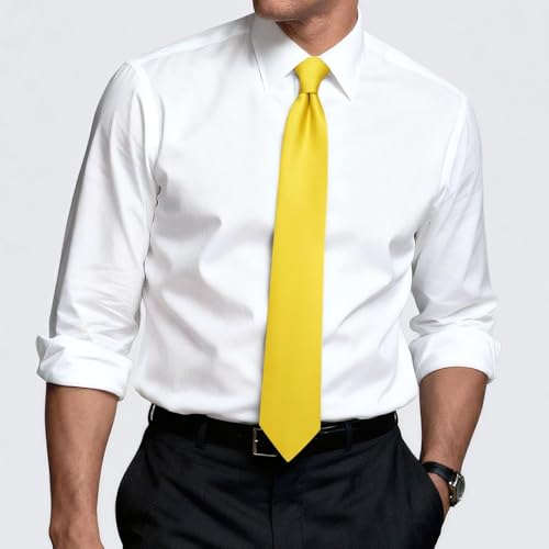 Image of Hi-Tie Men's Extra Long Solid Satin Tie Set 63 Inch /70 Inch Formal Necktie