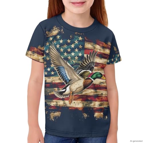 Image of WELLFLYHOM Kids Tshirts Girls Boys Short Sleeve Crewneck Tees Shirts Casual Sport Pullover Tops Size 3-16 Years