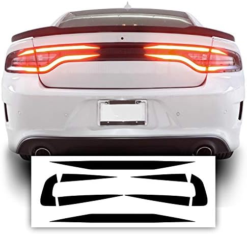 Bogar Tech Designs Tail Light Race Track Bat Vinyl Overlay Decal Cover Compatible with Dodge Charger 2015-2022 - Gloss Black