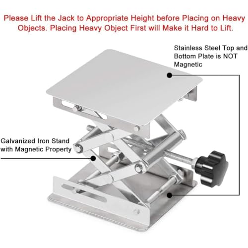 Mesa elevadora de tijera portátil, plataforma manual de aluminio para una carga sin esfuerzo de hasta 25 kg, perfecta para laboratorios y entornos educativos