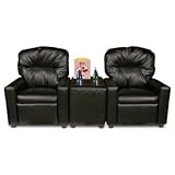 Theater Seating Kid's Recliner Color: Faux Leather - Black