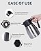 GiNT 34Oz Thermal Coffee Carafe, Insulated Stainless Steel Coffee Carafes for Keeping Hot/Double Walled Vacuum Coffee Carafe (Silver, 1L)