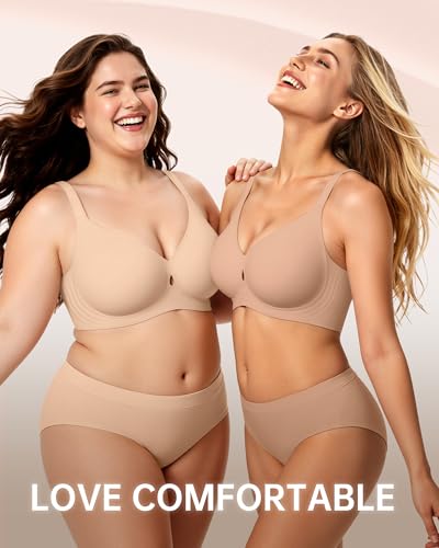 Image of LetsJoli Wireless Bras for Women No Underwire Jelly Bras Seamless Push Up Full Coverage Bralettes Comfortable Everyday Bra