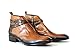 Jo Ghost 2098 Italian Cognac/Brown Leather Ankle Boots W 2 Straps & Buckle