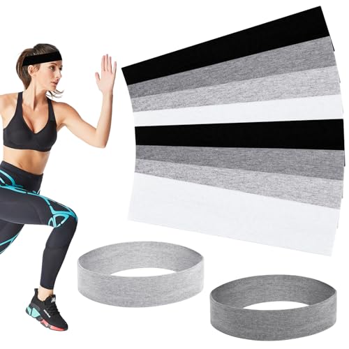 VMUTGA 8 Piezas Diadema Deportiva, Diadema de Yoga Deportivo Banda Elástica de Pelo Antideslizante Cinta de Pelo Elástico Bandas Accesorios Pelo para Mujer Hombre Yoga Fitness Correr Ciclismo