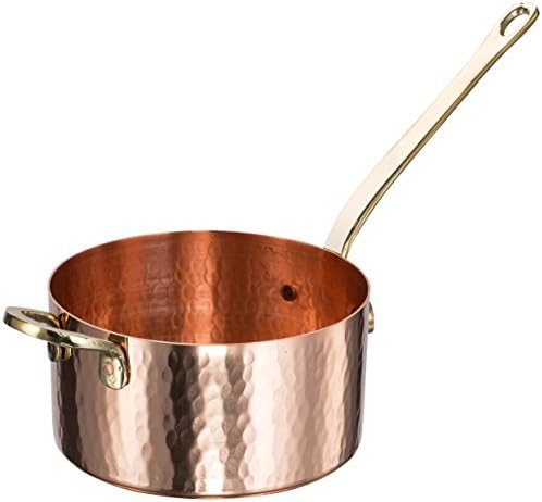 New DEMMEX 1.2mm Thick Hammered Copper Sugar Sauce Zabaglione Pan with Helper Handle, (1.7-Quart) by DEMMEX