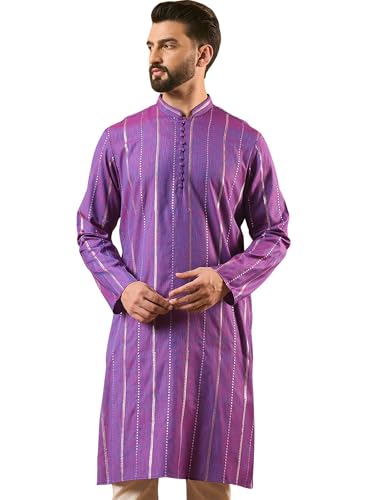 Image of Men's Embroidered Solid Calf Length Kurtas | Men | Kurtas for Mens | Straight Fit Kurta for Men's