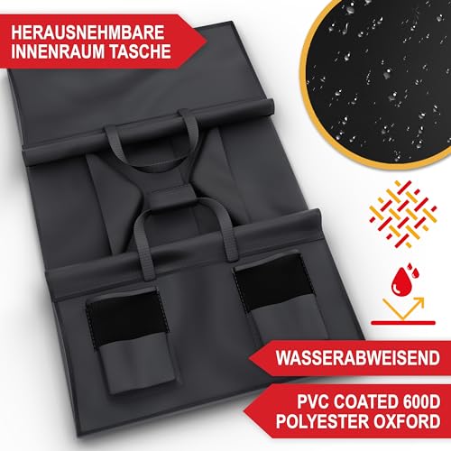 ONBEST Bollerwagen faltbar – Plus Regenschutz – 61 Liter groß es Fassungsvermögen – Outdoor – Zwei Farben: schwarz/Grau – klappbarer Strandbollerwagen – Faltbollerwagen – Bild 8