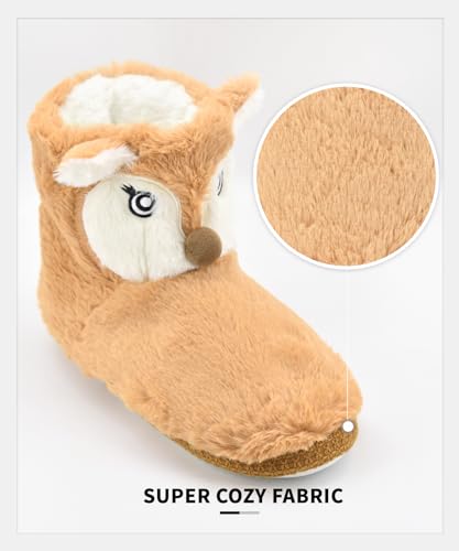 Keyela Women’s Warm Curly Fur Bootie Slippers Comfy Plush Fleece Boots Memory Foam House Shoes3