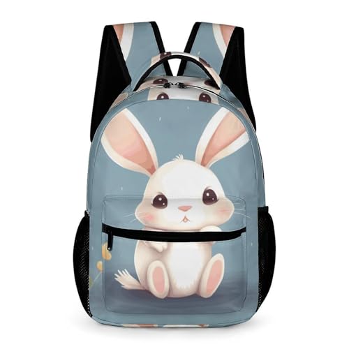 Cartoon Cute Bunny Backpack for Travel, Ultra Durable Small Bookbag Lightweight Daypack for Women Men