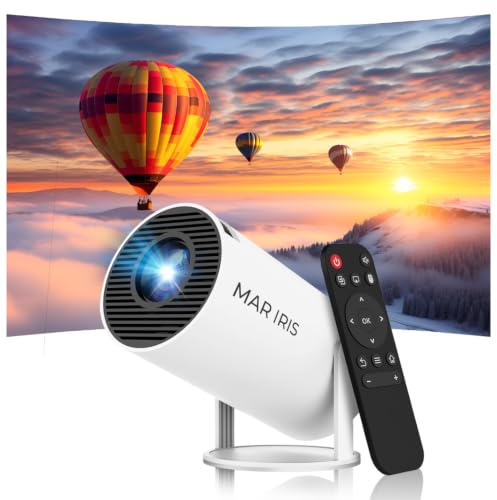 Mini Projector for Bedroom with Built-in Apps 180 Ceiling Projection WiFi 6 & Bluetooth 5.4 1080P Supported Smart Projector for Bedroom Movie Nights Apartments & Small Spaces