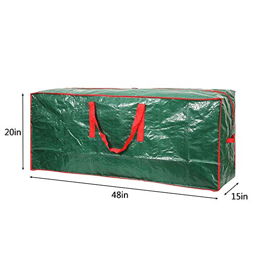 Christmas Tree Storage Bag - Fits Up To 7.5 Ft Holiday Xmas Disassembled Trees With Durable Reinforced Handles & Dual Zipper - Waterproof Material Protects From Dust,Moisture(Green) #TOP1