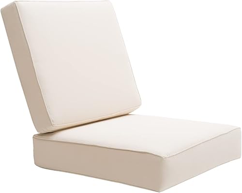 Juego de 2 cojines de asiento para exteriores para muebles de patio, juego de 2 cojines gruesos resistentes a la intemperie, 23.6 pulgadas de ancho