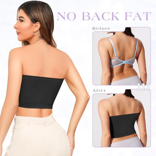 Image of Strapless Bras for Women Bandeau Bra Wireless Seamless Bandeau Top