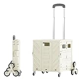 Carro de la compra plegable, capacidad de carga de 50 kg, ruedas giratorias de 360°, mango telescópico para un fácil transporte