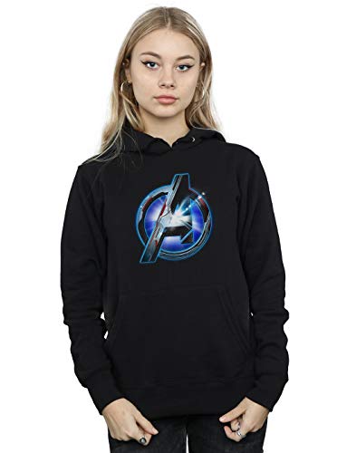 Marvel Women's Avengers Endgame Glowing Logo Hoodie Black Medium