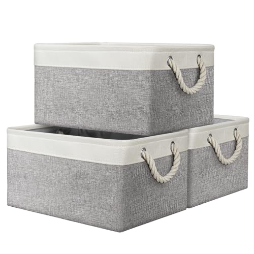 Lot de 3 Boîtes de Rangement Pliables, 40x30x21 cm, Grand Panier ...