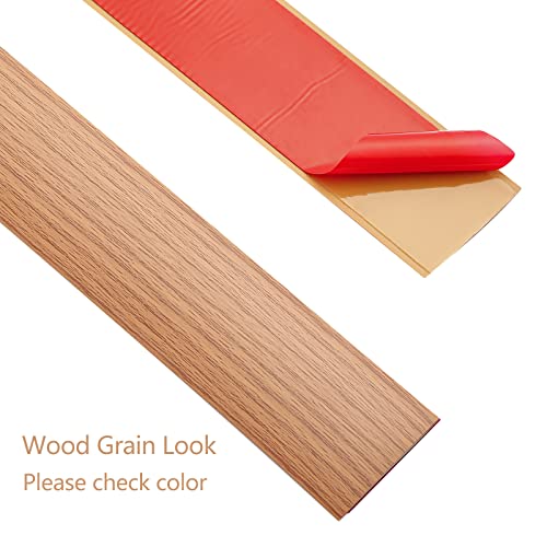 6.56Ft Vinyl Floor Transition Strip Self Adhesive,Rubber Threshold Strip For Doorways 1.97'' Width,Peel And Stick Transition Strip For Laminate Flooring,Wood Grain Look(Brown),Diy Installation #TOP1