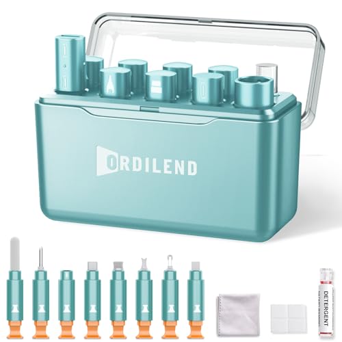 Ordilend for iPhone Cleaning Kit for Charging Port Cleaner, Multi-Tool iPhone Cleaner Repair Lightning Cable, Cell Phone Cleaning Kit for iPad, Connector, Speaker, Airpod with Storage Case, Mint
