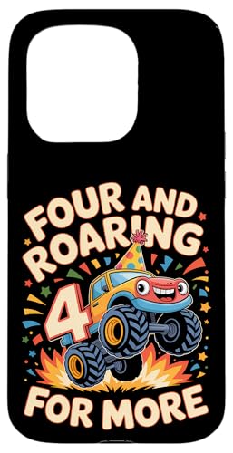 Four and Roaring for More Funny 4th Birthday�g���b�N �X�}�z�P�[�X iPhone 15 Pro �p