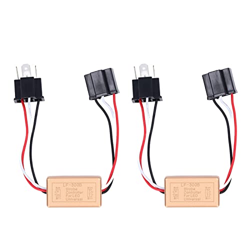 2PCS Module de Flash LED LF-300B H4 Flash Strobe Controller Contrôleur de Relais Stroboscopique Continu pour Frein Foglight 9-30V