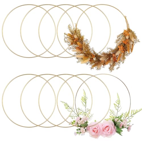 Ormromra 10 Stück Metallringe Kranz Rahmen, 10cm Floral Hoop, Traumfänger...