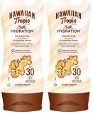 Hawaiian Tropic Hydrating Protection SPF 30 - Loción Solar Protectora con Cintas de Seda Hidratantes, Resistente al Agua hasta 12 Horas, Crema 180 ml (Individual) (Paquete de 2)