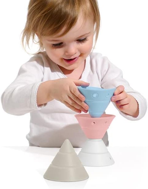 Miniatura 5 de Fat Brain Toys Hix by MOLUK - Pasteles - Conos apilables de silicona plegables, a partir de 2 años