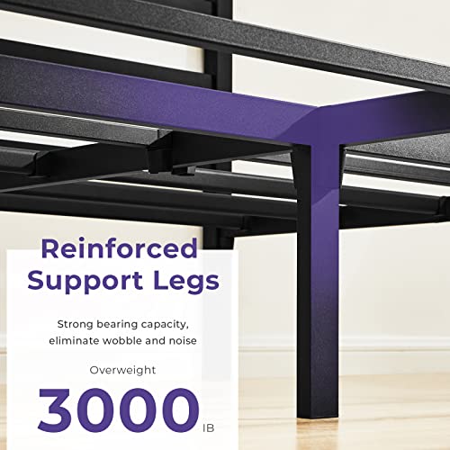 Greenforest Queen Bed Frame With Headboard Heavy Duty Metal Platform Mattress Foundation With Square Slats Support No Box Spring Needed, Black #TOP4