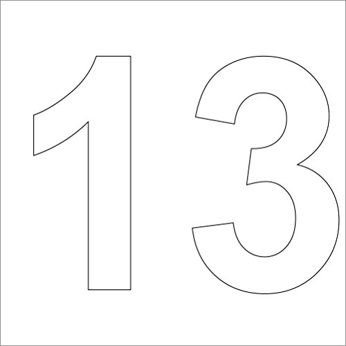3 weiße, hochwertige Zahlen Aufkleber Nr." 13 " 10 cm hoch aus Hochleistungsfolie, ohne Hintergrund, Zahl,Nummer,Mülltonnen,Mülltonne ,Aufkleber,Nummer Cover